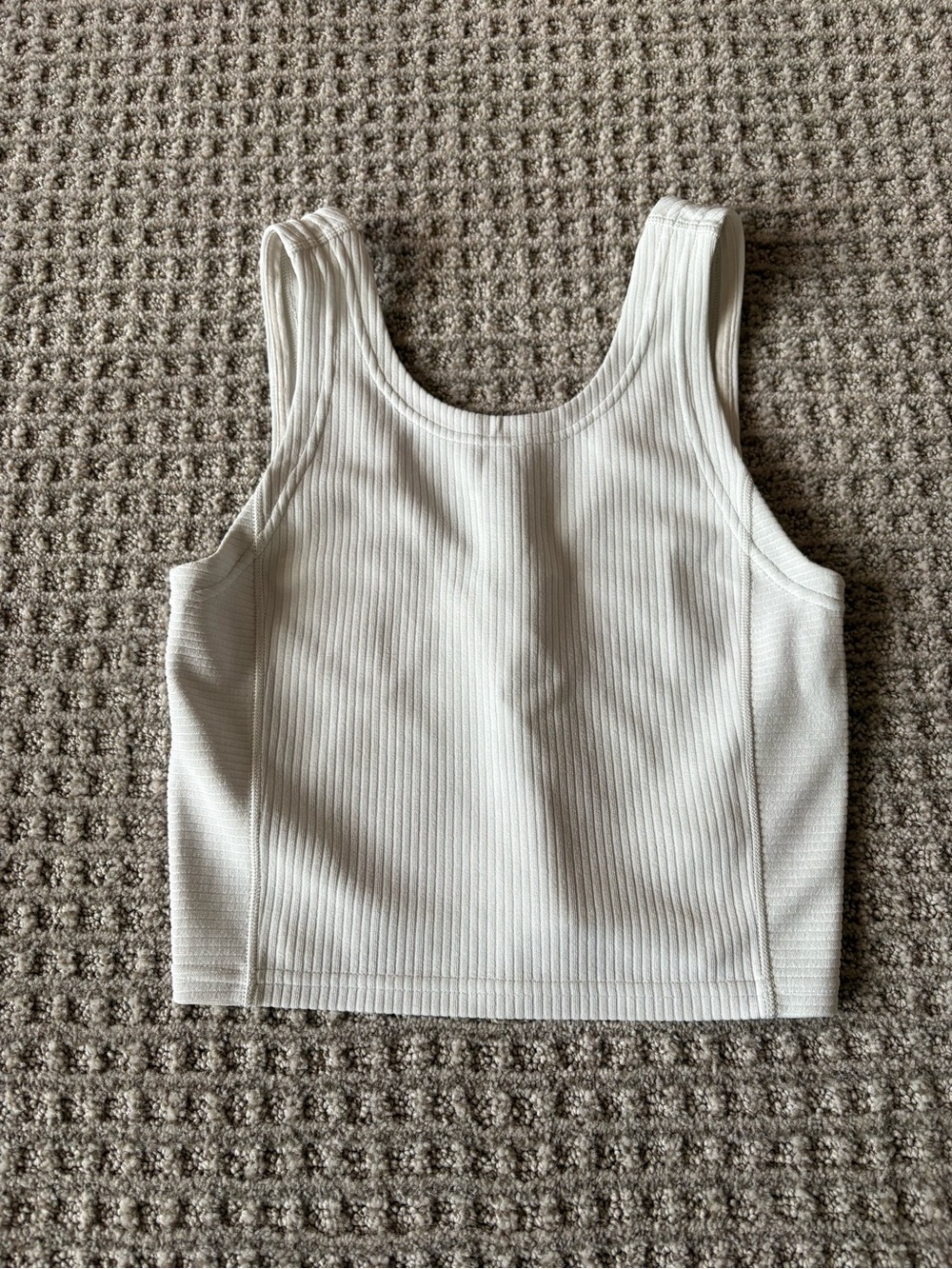 lululemon athletica Cream Ribbed Crop Tank
